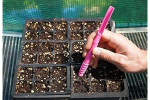SPOKEN GARDEN Dibby Seed Sowing Garden Tool Dibber Planter Transplanter – Sow Seeds at the Right Depth – Easily Transplant Delicate Seedlings (Dibby XL) Pink