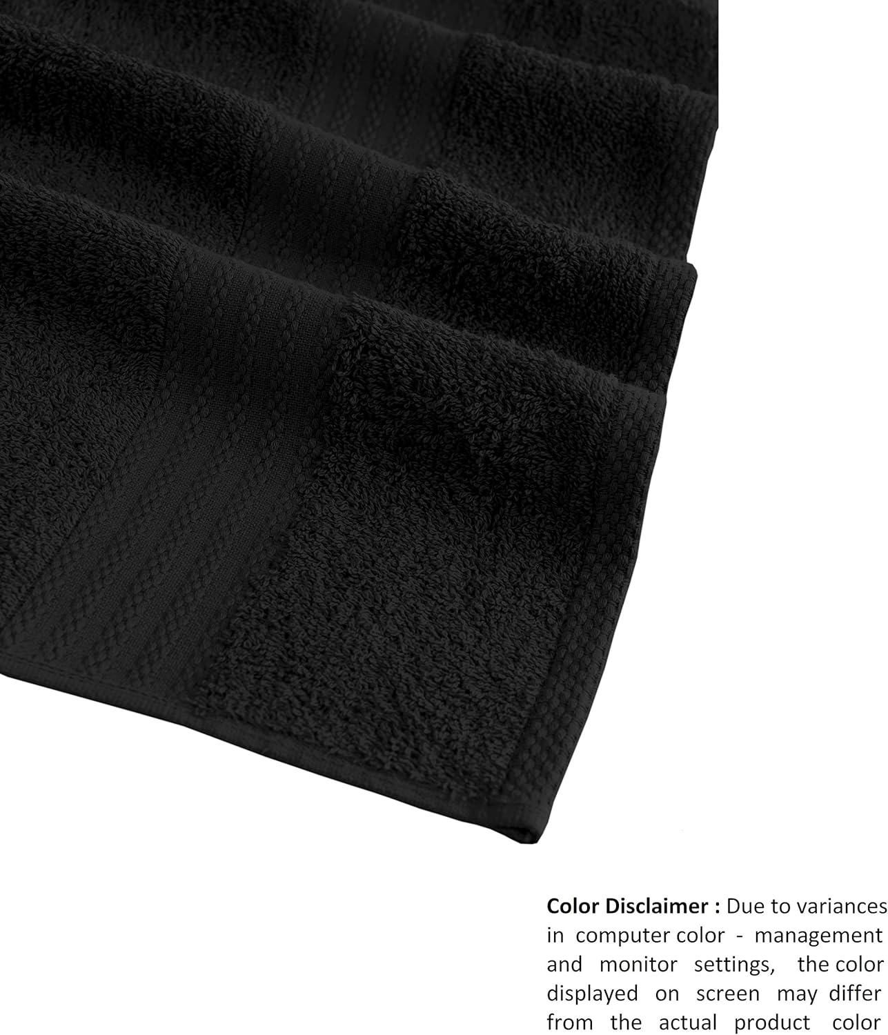 Glamburg Premium Cotton 4 Pack Bath Towel Set - 100% Pure Cotton - 4 Bath Towels 27x54 - Ideal for Everyday use - Ultra Soft & Highly Absorbent - Black: Kitchen & Dining
