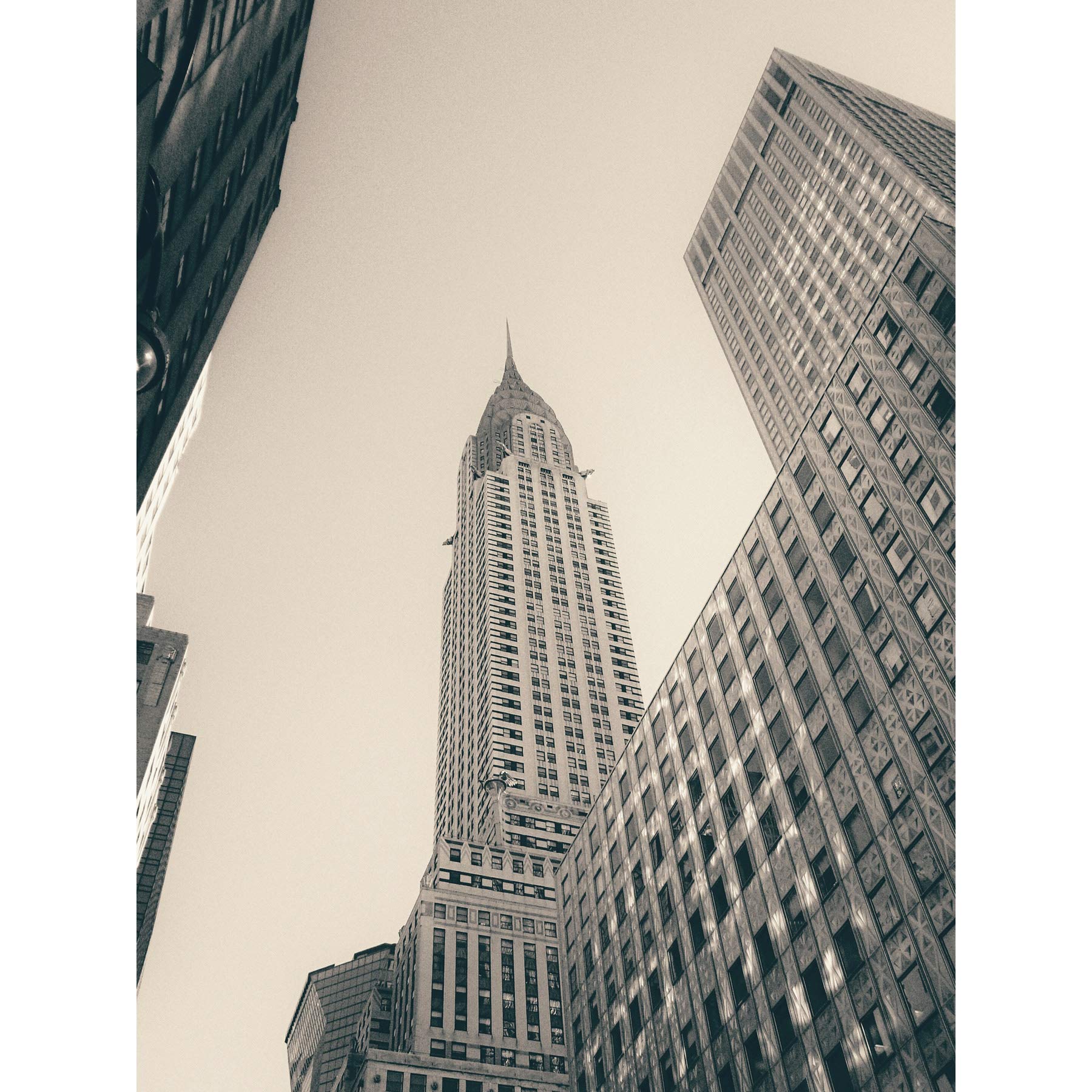 Lextrait Chrysler Building NY BW Large Canvas Wall Art Print
