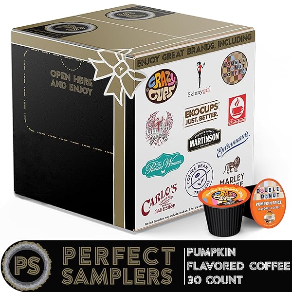 PERFECT SAMPLERS PUMPKIN SPICE COFFEE PODS VARIETY PACK, MEDIUM ROAST COFFEE FOR KEURIG K CUPS MACHINES, PUMPKIN COFFEE PODS SAMPLER, 30 COUNT