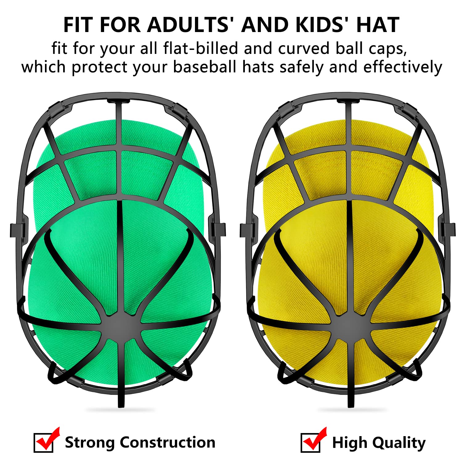 Hat Washer for Baseball Cap Washer Cage for Washing Machine,Ball Cap Washing Frame Hat Cleaning Shaper Protector for Washing & Dishwasher 2 Pack