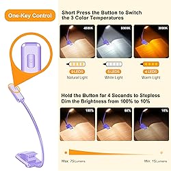 Gritin 9 LED Rechargeable Book Light for Reading in