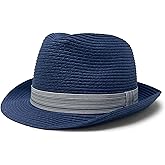 Funky Junque Straw Fedora Hat Beach Summer Short Brim Packable Sun Trilby Unisex UPF 50+