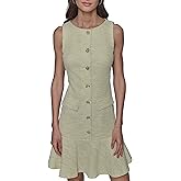 Karl Lagerfeld Womens Sleeveless Button Front Mini Dress