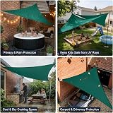 HEYOMART Sun Shade Sail 5x5x5mm Triangle Green UV 98% Water-Resistant view 6
