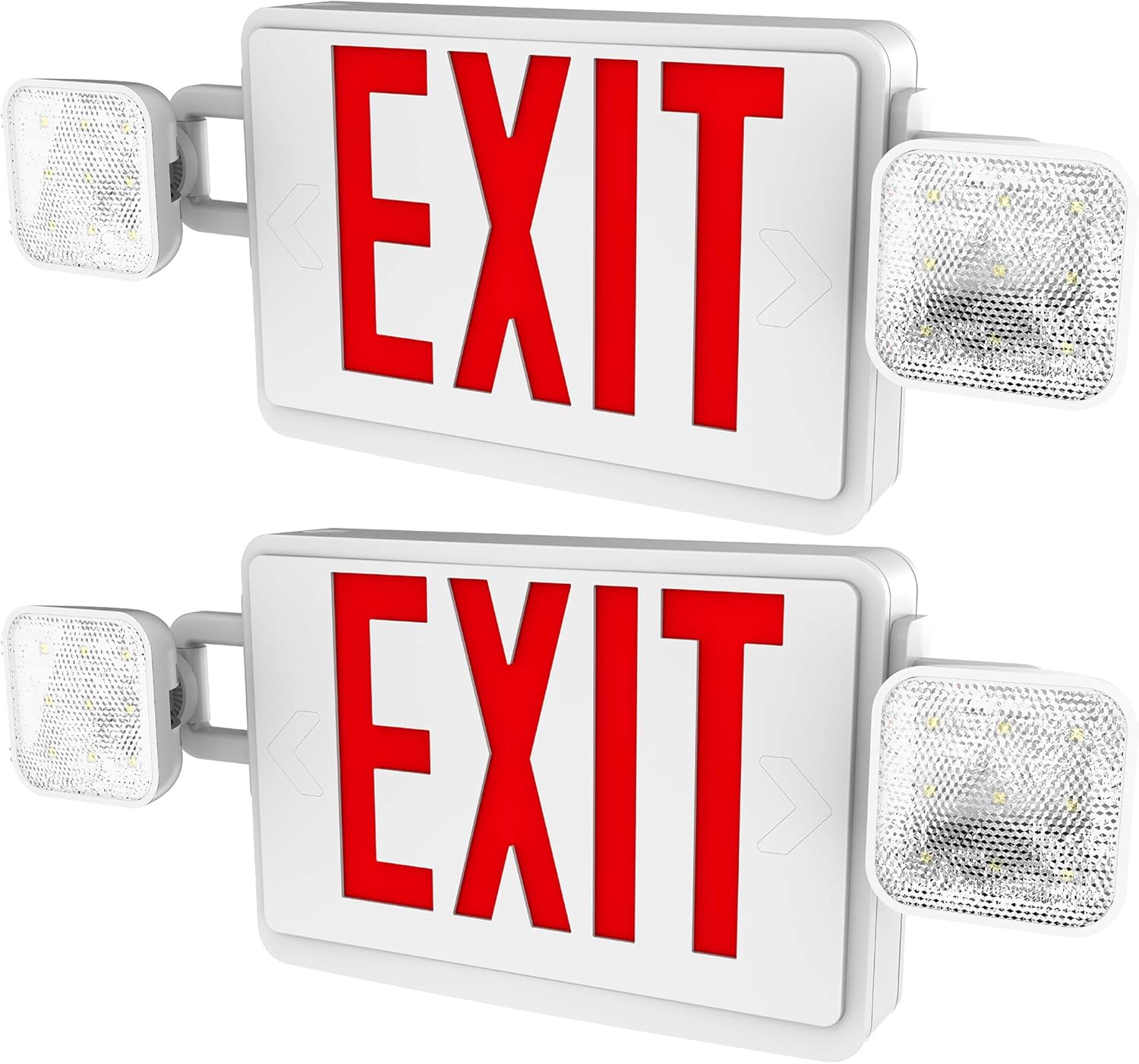 Sunco Lighting 2 Pack Double Sided LED Emergency EXIT Sign, Two LED