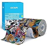 OK TAPE Hypoallergenic Digtal Printed Kinesiology Tape, Elastic Sports Athletic Tape, 2 Rolls, 2in×16.4ft Uncut Roll-DIY