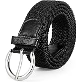 JASGOOD Women Men Braided Woven Elastic Stretch Belt Golf Canvas Casual Belt for Jeans Pants