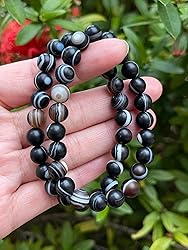 GAF TREASURES Banded Agate Matt Crystal Bead