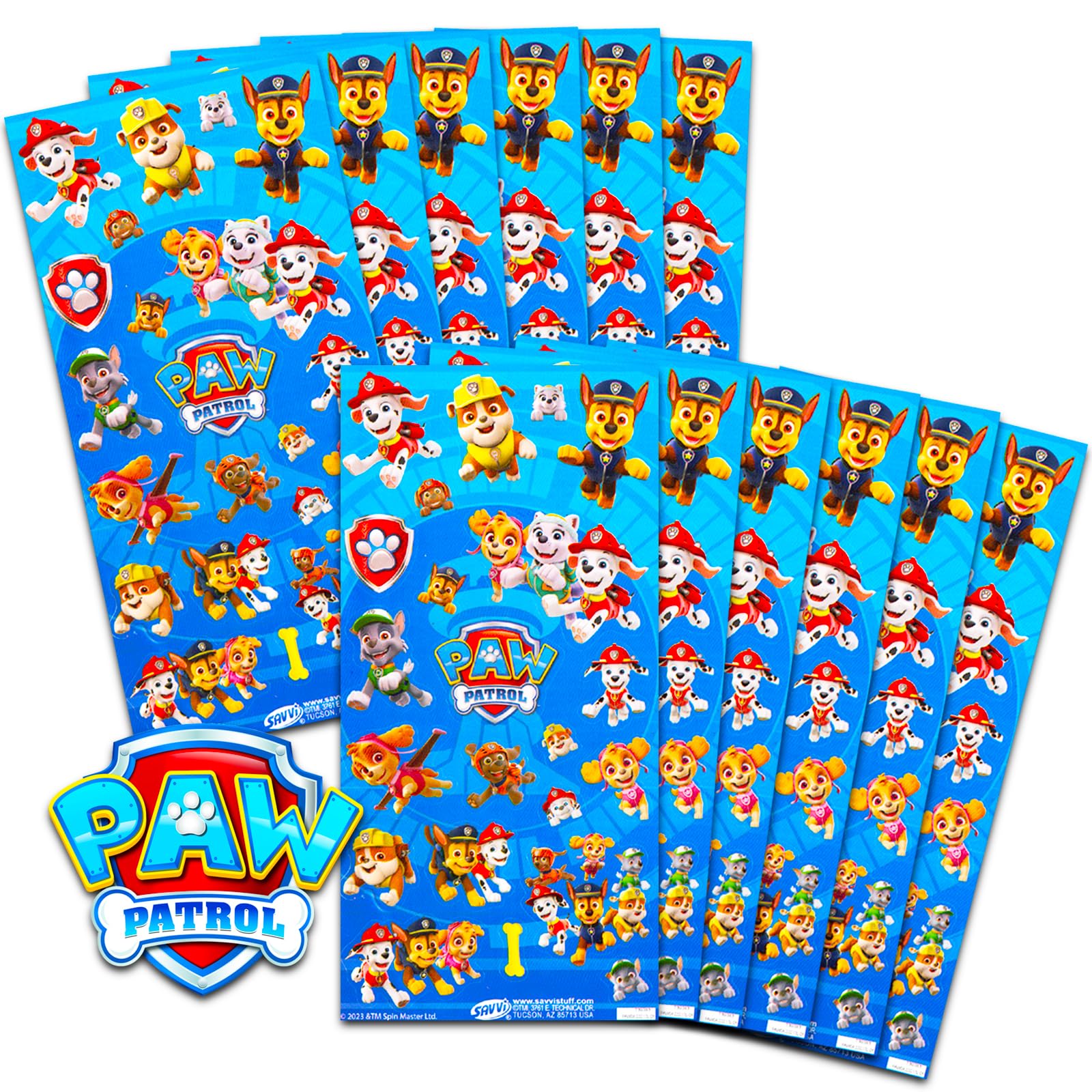 Nickelodeon Paw Patrol Party Favors for Boys & Girls Bundle ~ 12 Pack Paw Patrol Sticker Sheets for Kids Birthday Party Goodie Bags | Paw Patrol Party Supplies