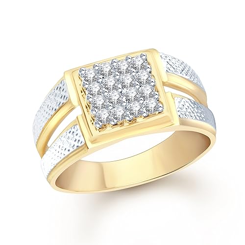 VK Jewels Magnificent Gold and Rhodium Plated (CZ) Ring - FR1104G [VKFR1104G]