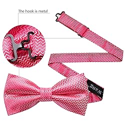 Barry.Wang Pink Bow Ties for Men Pre-tied Bow Tie
