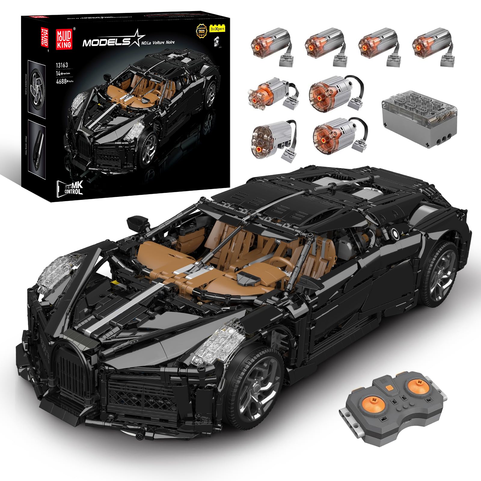 Photo 1 of Mould King 13163 MOC Sports Car Building Kits, Remote/APP Control 4688 Pieces Super Car Model Block Sets, Collectible Set for Adults, Boy Toys for Christmas and Birthday Gifts