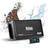 BOSS Audio Systems MC900B 4 Channel Amplifier for ATV UTV Car Marine - 500 High Output, Low Level Inputs, Full Range, Weatherproof, Bass for Subwoofer