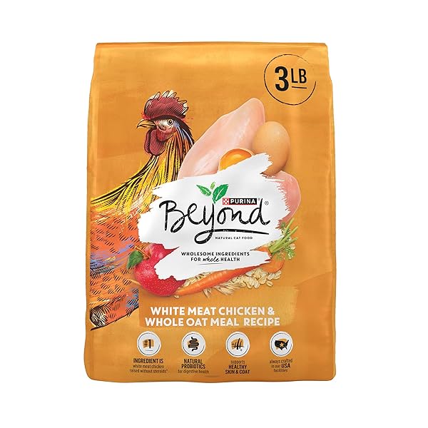 PURINA BEYOND NATURAL DRY CAT FOOD WHOLESOME INGREDIENTS FOR WHOLE HEALTH WHITE MEAT CHICKEN AND WHOLE OAT MEAL RECIPE – 3 LB. BAG