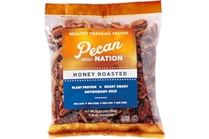 Pecan Nation Honey Roasted Georgia Pecans, 16 oz., Natural, No Preservatives, Anti-oxidant Rich, Non-GMO, Irresistible Healthy Snacking Pecans for Adults and Kids