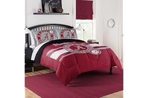 NORTHWEST Alabama Crimson Tide Comforter Set – Roll Tide Bedding for Dorms, Guest Rooms, RVs, Tailgates & Game Day Decor, Full/Queen