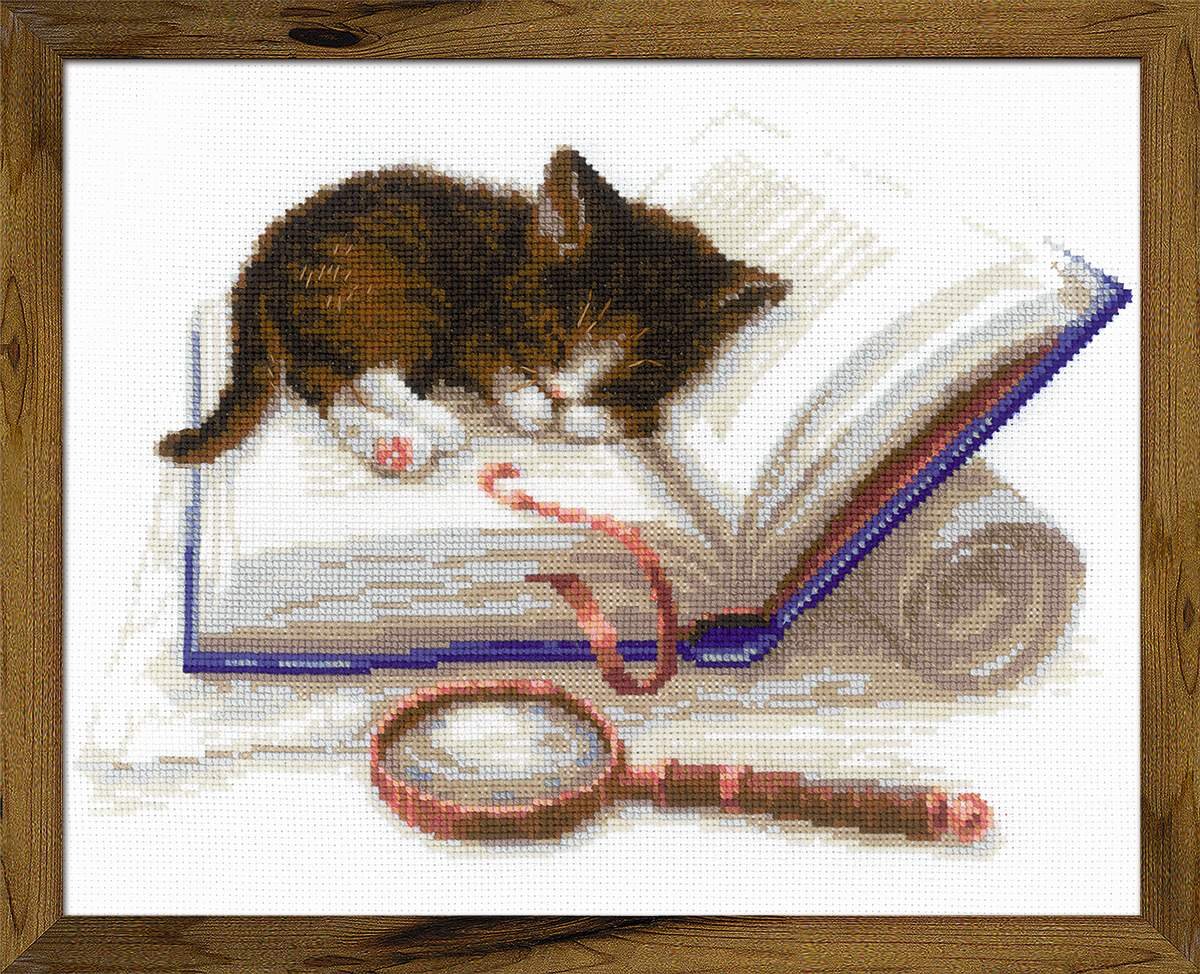 RIOLIS Cross Stitch Kit - 1725 - Kitten on a Book