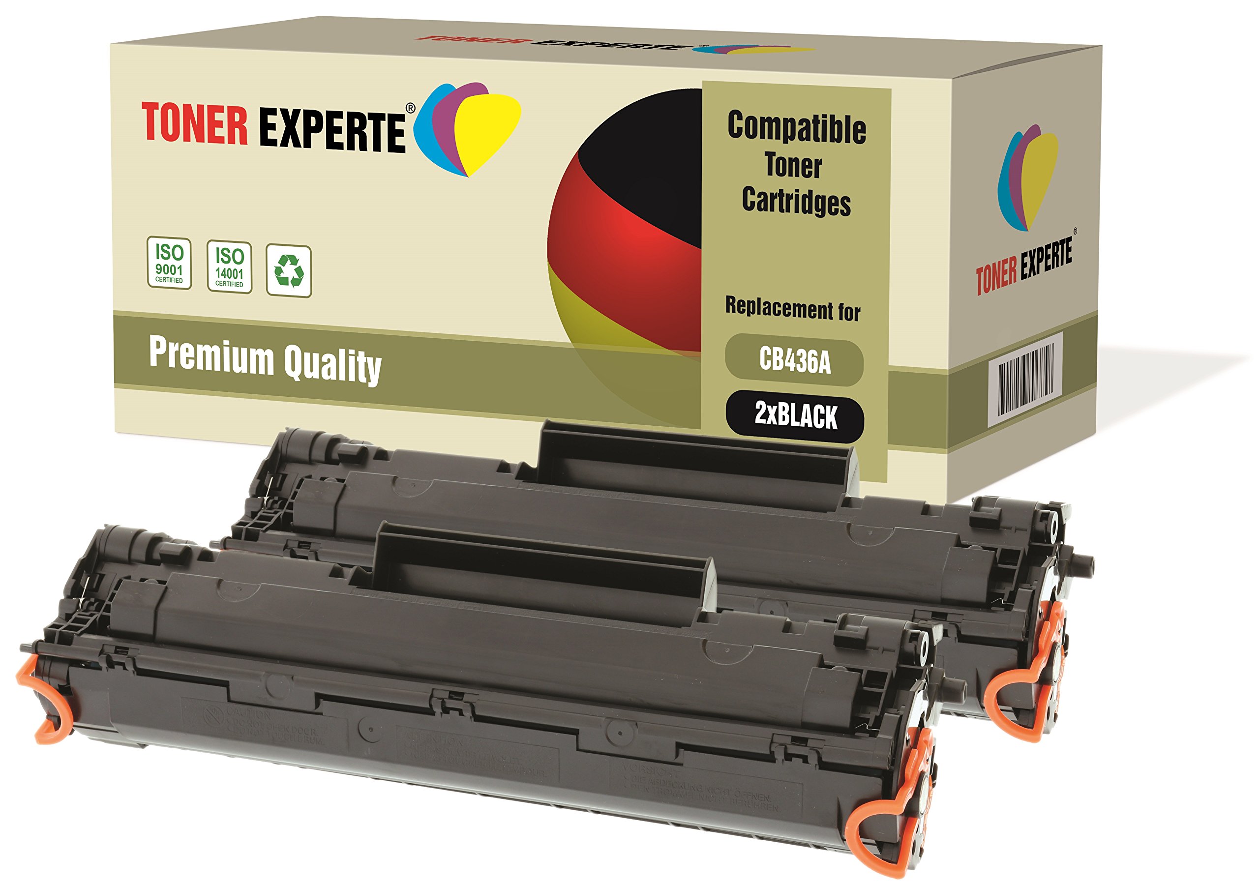 TONER EXPERTE 2-Pack Compatible with CB436A 36A Premium Toner Cartridges Replacement for Laserjet P1505, P1505N, P1506, M1120 MFP, M1120N, M1520, M1522 MFP, M1522N, M1522NF