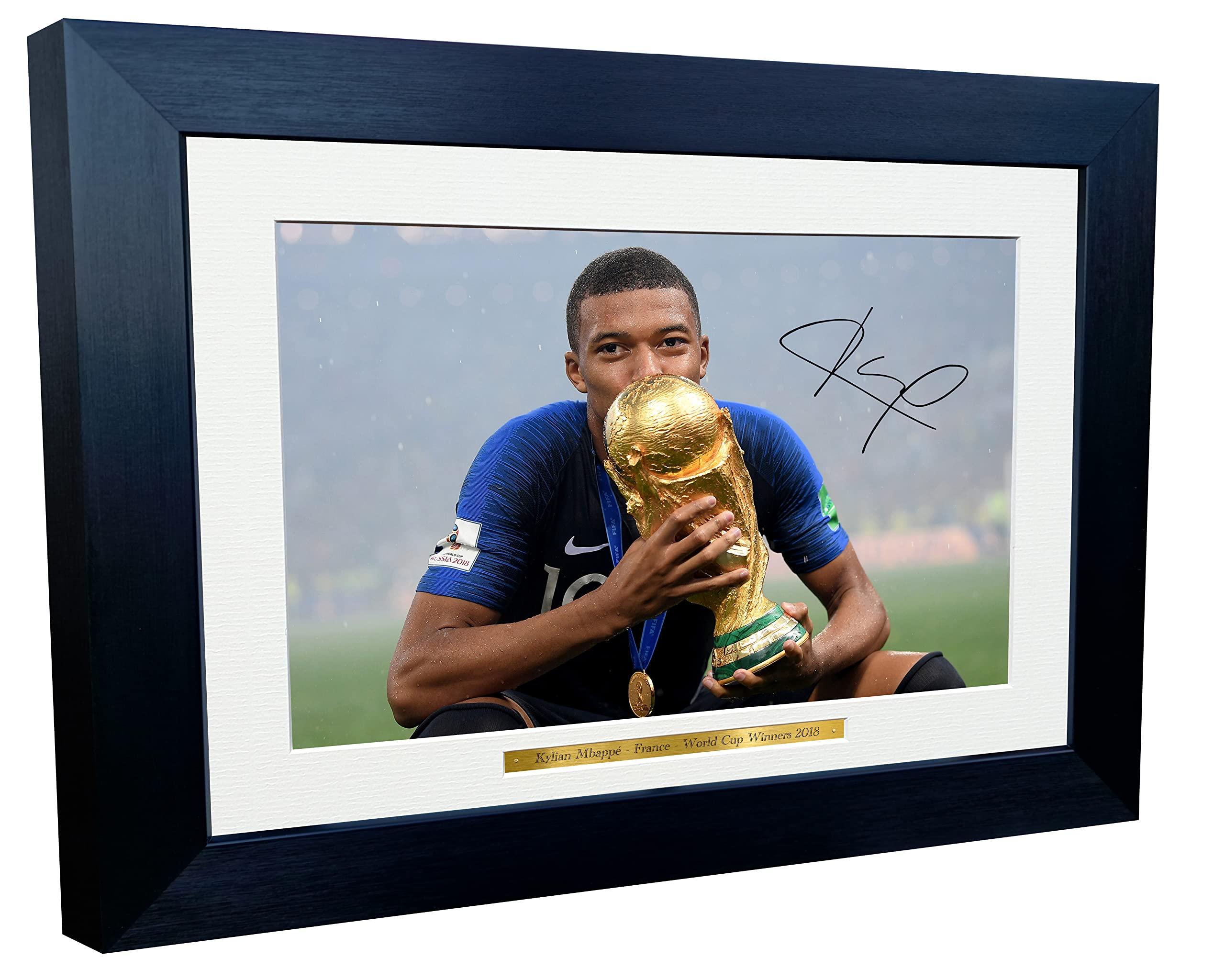 Kitbags & Lockers 12x8 A4 Kylian Mbappe France World Cup Winners 2018 Autographed Signed Photo Photograph Picture Frame Football Soccer Poster Gift