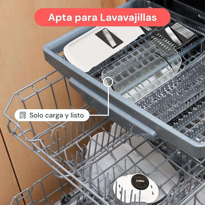 Pro - Mandolina de Cocina, Cortador en Juliana y Rallador 6-en-1