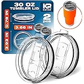 2 Pack Universal 30 oz Tumbler Lids - Sliding Closure Spill-Proof & Splash Resistant Replacement - Compatible with Yeti, Ozark Trail Rambler, and Other Double-Wall Stainless Steel Cups