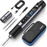 FNIRSI HS-03 Cordless Soldering Iron Kit, 2600mAh Battery, 3s Fast Heating | 212-842&deg;F, 5 Preset Temp Levels, Auto Sleep, 0.96" IPS Display Portable Soldering Iron kit for Electronics Repair, DIY &amp; PCB