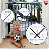 BabyDan Premier Stair Gate Pressure Fit 73.5-93.3 cm Black Made in Denmark view 4