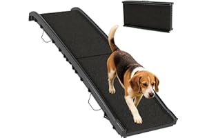 PawHut Folding Dog Ramp for Car, Truck, SUV, 61 Inches Portable Pet Ramp with Frosted Surface, Non Slip with Raised Side Rail