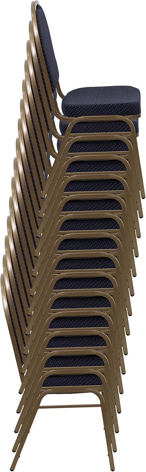 Flash Furniture HERCULES Series Dome Back Stacking Banquet Chair in Burgundy Patterned Fabric - Gold Frame: Furniture & Decor