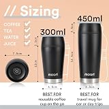 Moon 360° Travel Mugs Leakproof Insulated Stainless Steel 450ml Black view 3