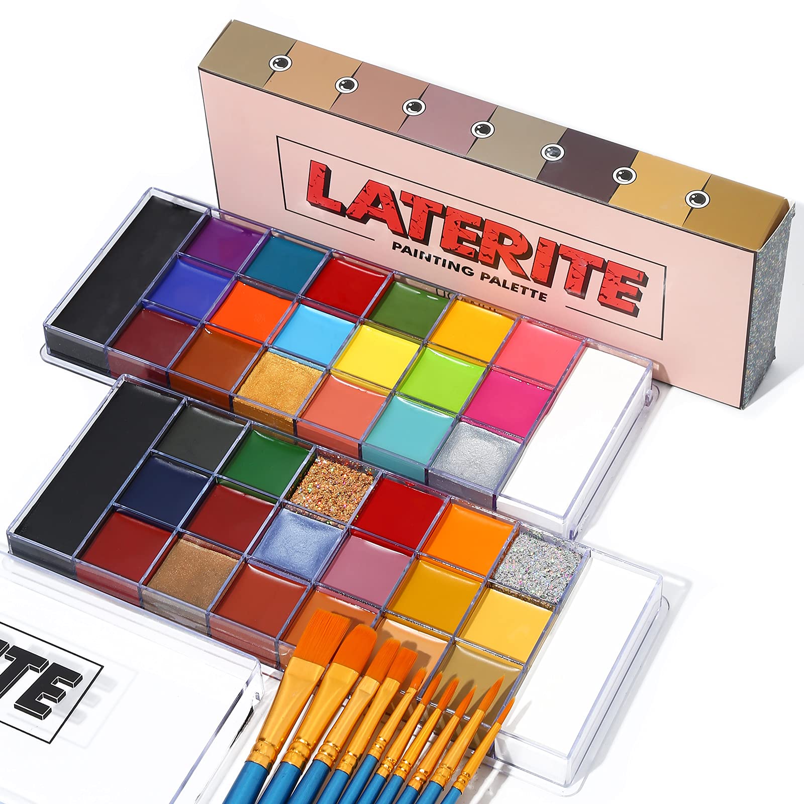 Mua UCANBE Face Body Paint Oil Palette Set - 2 x 20 Colors with 10 Blue ...