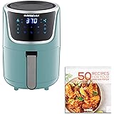 GoWISE USA Electric Mini Air Fryer with Digital Touchscreen + Recipe Book, 1.7-Qt up to 2 Qt Max, Mint/Silver