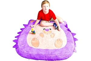 BigMouth Inc Hedgehog Plush Inflatable Floor Pillow, Cozy Animal Purple Pillow, Comfy Floor Pillows for Kids, Floor Cushion Play Room Essentials