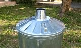 Simpa 180L XXL Galvanised Metal Incinerator with Locking Lid 107cm H view 7