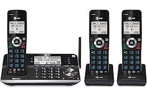 AT&T 3-Handset Expandable Cordless Phone with Unsurpassed Range, Bluetooth Connect to Cell, Smart Call Blocker and Answering 