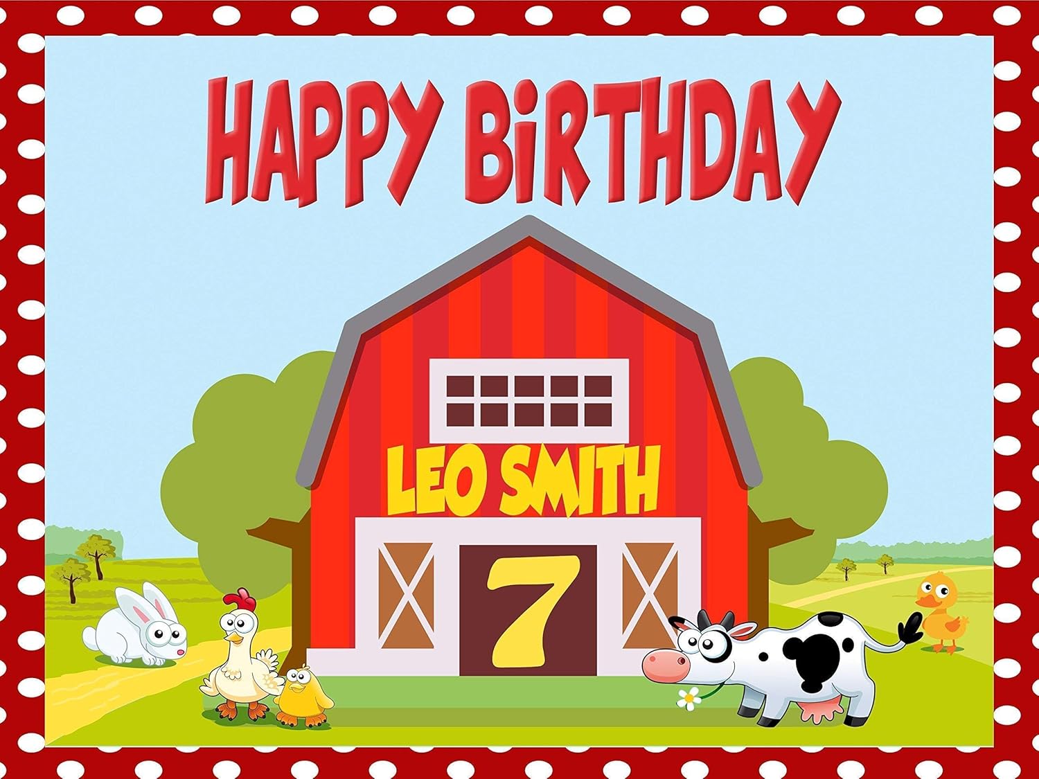 Amazon Com Custom Home Decor Farm Animals Birthday Poster For