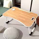 Vivo Technologies Foldable Laptop Table Walnut with Cup Holder Bed Tray Desk view 5