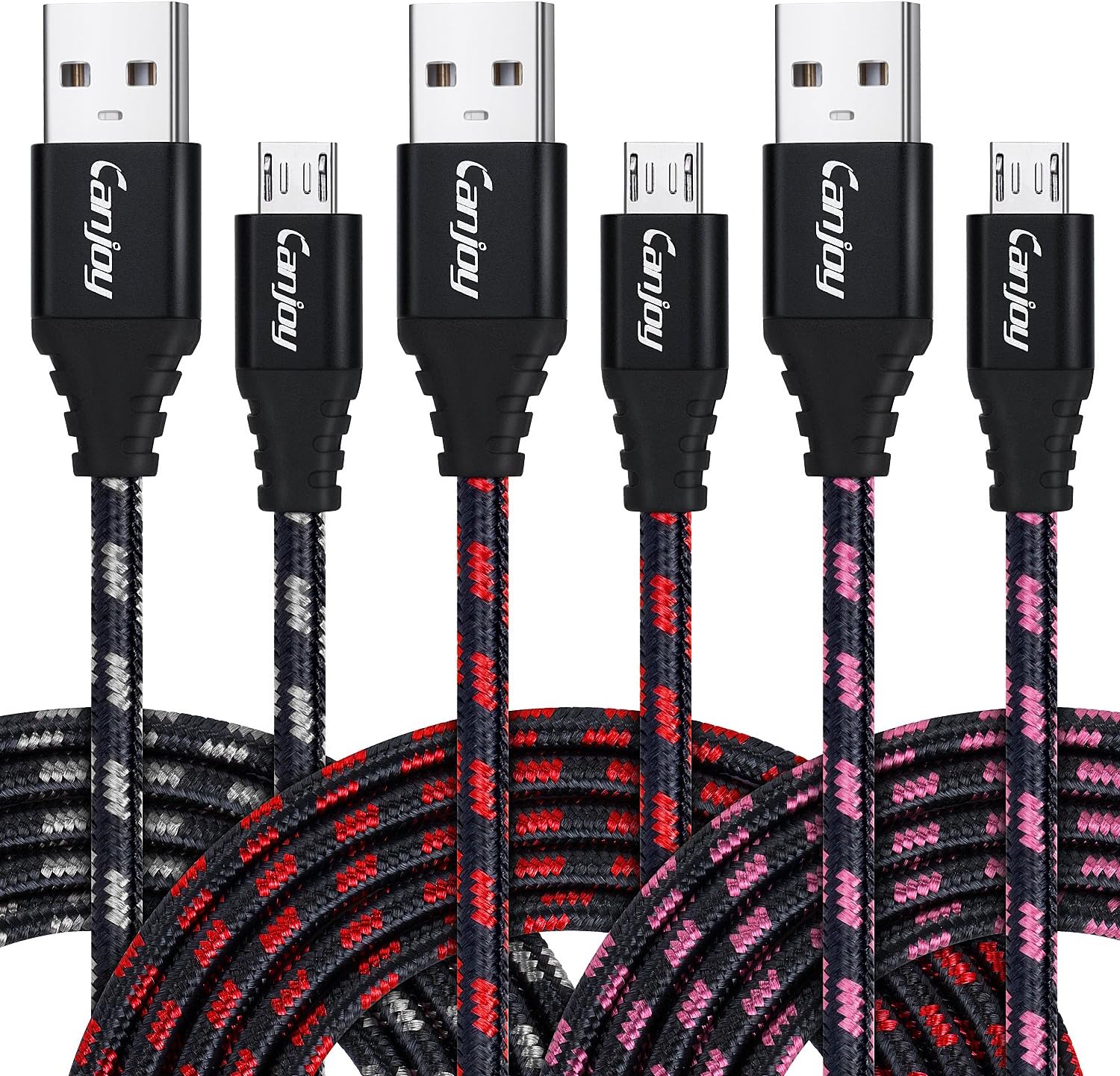 Micro USB Cable PS4 -Canjoy Extra Long 10FT/3M Xbox One Controller Charging Cable PS4 USB Cable for Playstation 4 Dualshock 4 Xbox one PS4 Slim, Android Smartphones, Samsung, MP3 Players and more