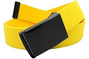 Build A Belt Boy's 1.25" Wide Black Flip Top Buckle with Canvas Web Belt
