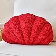 Lfsaaj Red Seashell Throw Pillows, Shell Shaped Throw Pillows, 13 Inch Soft Home Decorative Pillow Plush Cushion for Bed Couch Living Sofa Room Decor Accent Throw Pillow