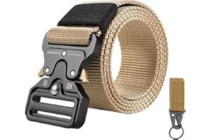 KingMoore Men's Tactical Belt Heavy Duty Webbing Belt Adjustable Military Style Nylon Belts with Metal Buckle
