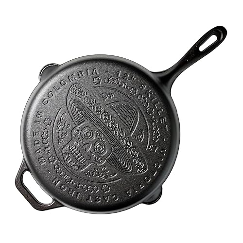 Victoria 12-Inch Day of the Dead La Calaca Cast Iron Skillet, Dia de los Muertos Seasoned Cast Iron Frying Pan with Long Handle, Made in Colombia - Amazon deal for $27.99