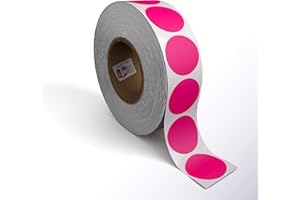 Kenco Color Coding Circle Dot Sticker Labels on a roll (Bright Pink, 2 INCH 500 Stickers)