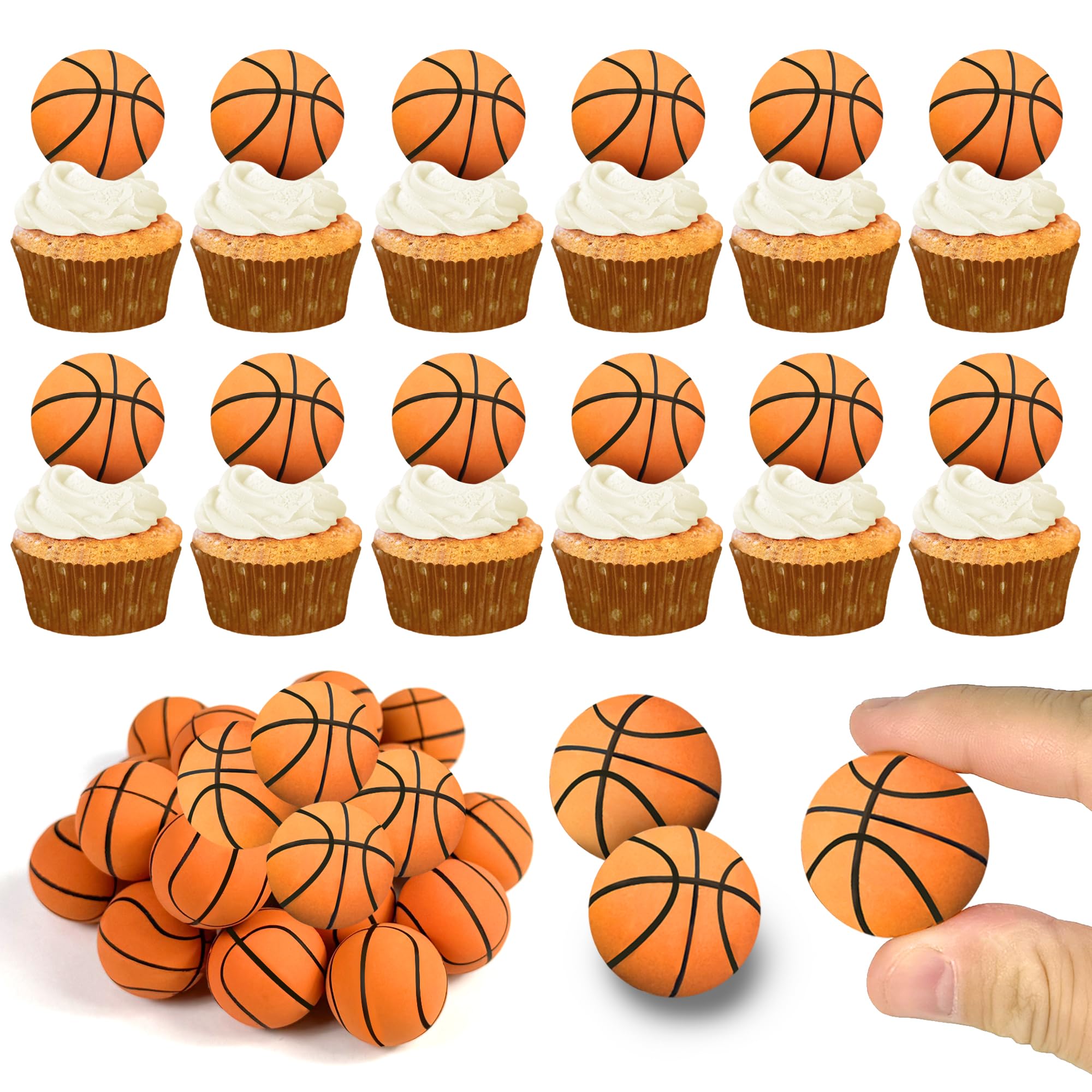 Photo 1 of  PCS Basketball Cake Topper Decorations Mini Cup Cake Decorations for Basketball Sport Birthday Supplies (Style 02)