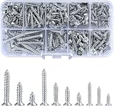 Vwoqiy 228Pcs Self Tapping Screws M3/M4/M5 Cross Drive Flat Countersunk Head