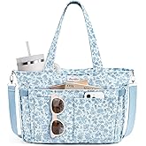 Bagstellar Corduroy Tote Bag for Women, 17 Pockets Laptop Work Tote Bag Lightweight Teacher Nurse Bible Bag for School Travel | with 40oz Cup Holder, Multi Compartment, Zipper Crossbody Bag, College Shoulder Bag, Daily Purse w/ Strap, Ideal Gift for Women