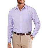 COOFANDY Men Dress Shirt Long Sleeve Plaid Shirts Casual Business Shirts