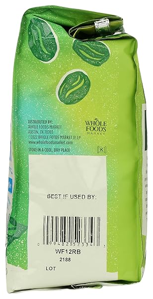 WHOLE FOODS MARKET, RAINFOREST BLEND MEDIUM-DARK ROAST WHOLE BEAN COFFEE, COCOA, CARAMEL & TOASTED ALMOND, 12 OUNCE