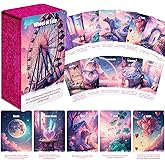 BQLXBABLT Pink Tarot Oracle Lenormand Cards for Beginner Unique Trinity Divination Deck with Rose Gold Edge for Divination Regarding Love Relationships Energy Career Path and Work